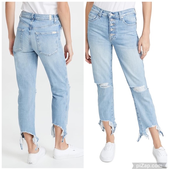 7 For All Mankind High Waist Cropped Straight Jeans - Picture 3 of 16